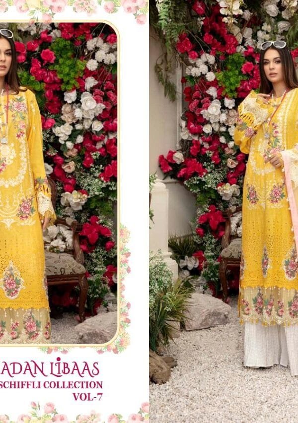 Online Pakistani Dresses Adan Libaas Schiffli Collection Vol-07
