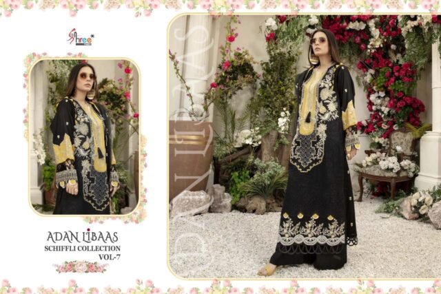 Online Pakistani Dresses Adan Libaas Schiffli Collection Vol-07