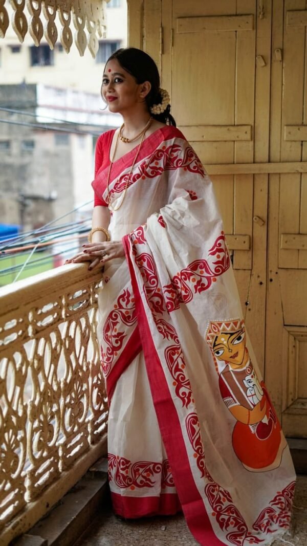 Online Saree Shopping for Linen Red Digital Print Saree
