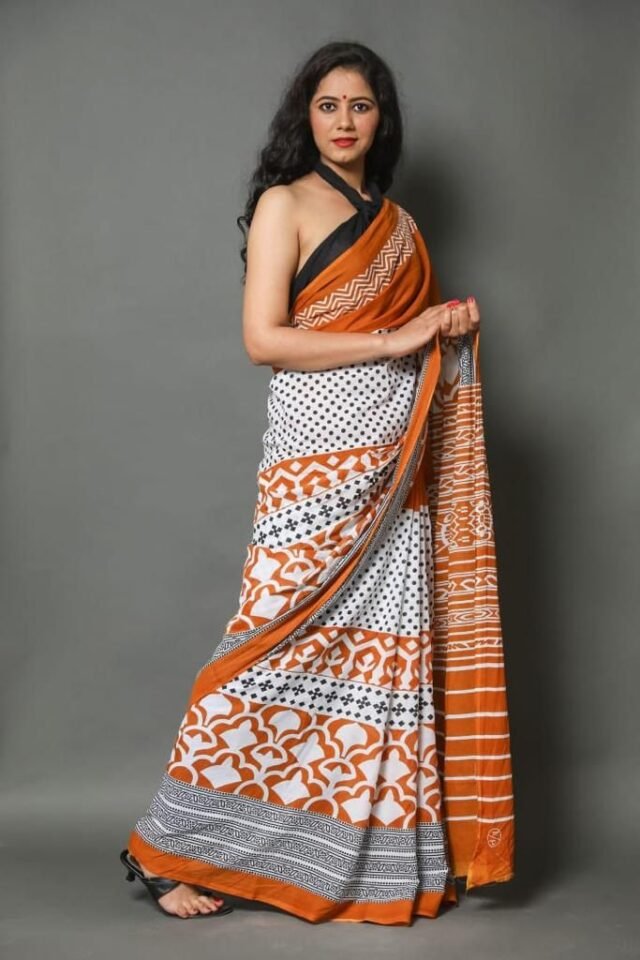 Online Saree Shopping for Soft Linen Cotton Saree 07