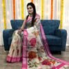 Organza Silk Floral Saree with Foil Outline Work 04