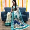 Organza Silk Floral Saree with Foil Outline Work 05
