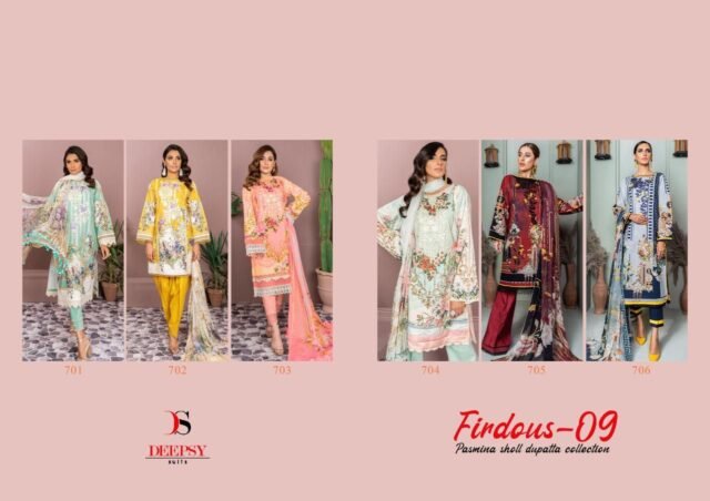 Pasmina suit Firdous-9 Pasmina Sholl Dupatta by DEEPSY SUITS