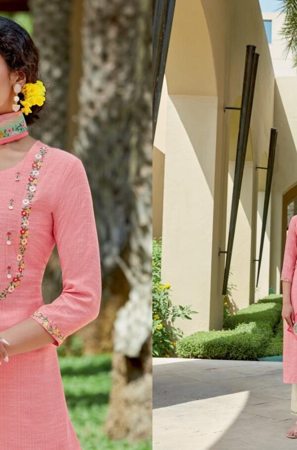 Pink Mirror Crayons Ladies Readymade Dress
