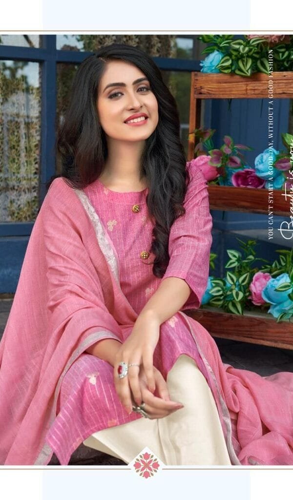 Pink Mirror Mint Ladies Readymade Suit