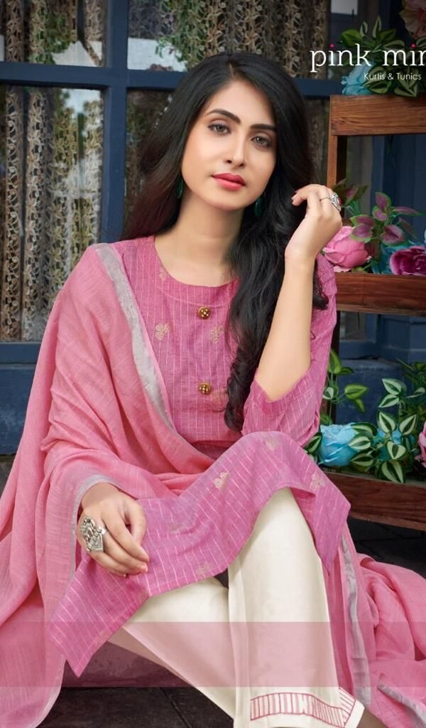 Pink Mirror Mint Ladies Readymade Suit