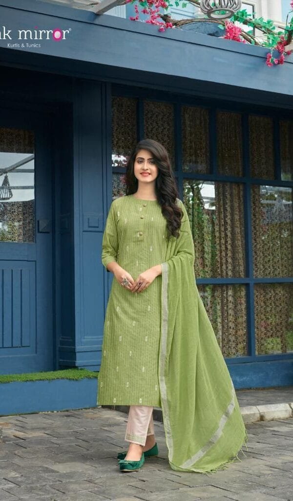 Pink Mirror Mint Ladies Readymade Suit