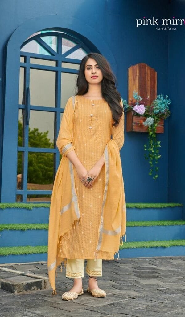 Pink Mirror Mint Ladies Readymade Suit