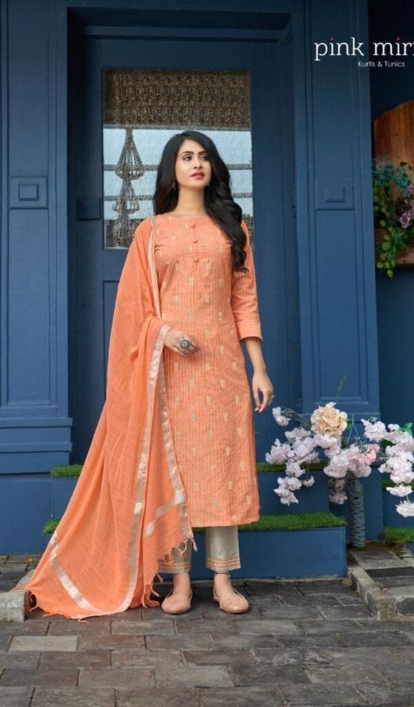 Pink Mirror Mint Ladies Readymade Suit