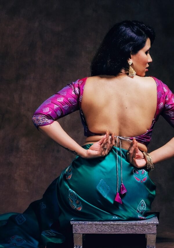 Pure Soft silk Two tone Kanjivaram Saree