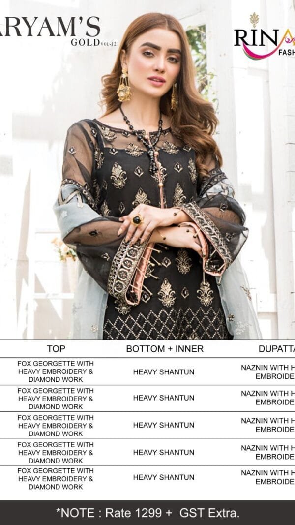 Rinaz-Fashion Maryam’s Gold- Vol-12 Designer Suits Pakistani
