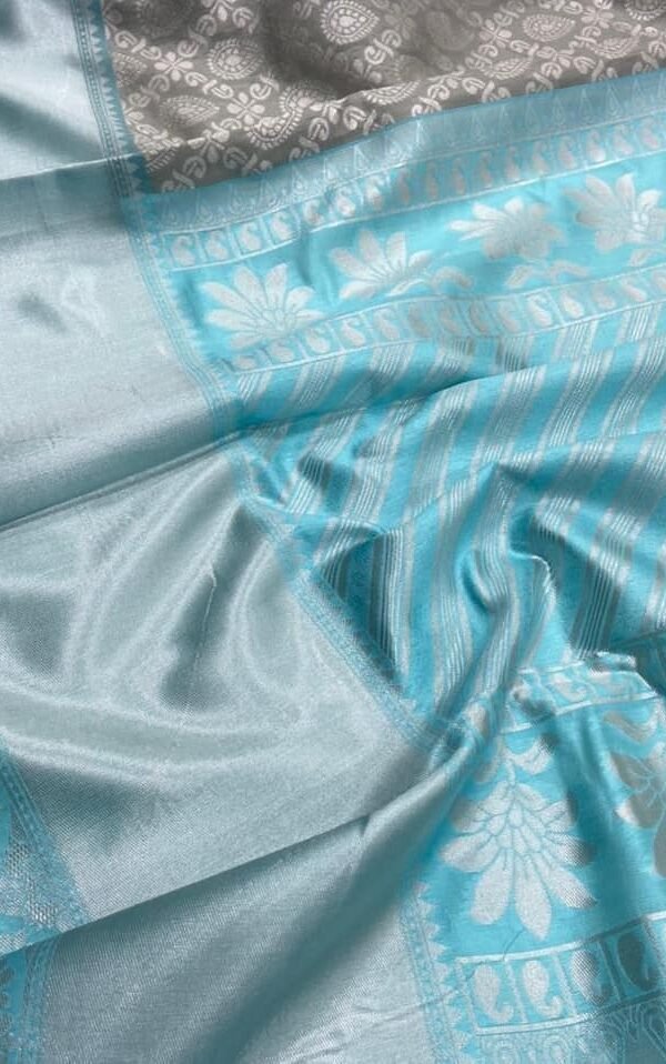 Soft Lichi Silk Saree Online with Unstitched Blouse 1