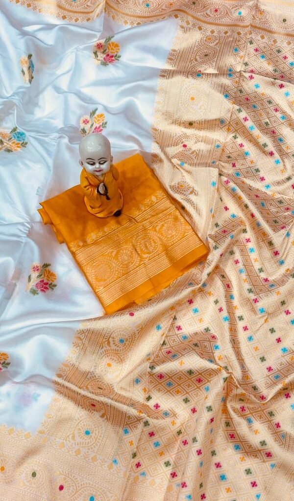 Soft Lichi Silk Saree with Jacquard Work on All Over