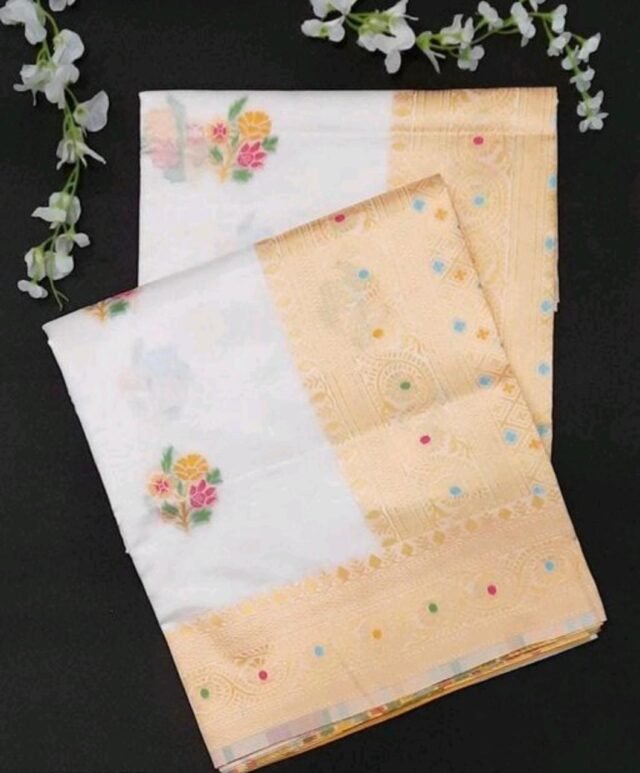 Soft Lichi Silk Saree with Jacquard Work on All Over