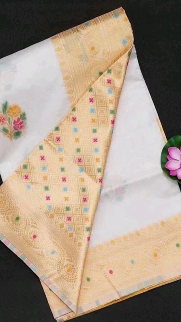 Soft Lichi Silk Saree with Jacquard Work on All Over