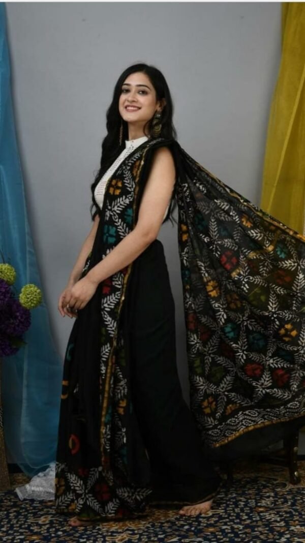 Soft Linen Saree with Designer Blouse 05