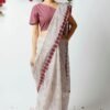 Soft Linen Saree with Digital Print Jari Border 05
