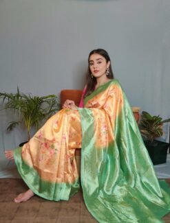 Soft Spanish Digital Print On Heavy Zari Weaving Silk with Heavy Rich Pallu 04