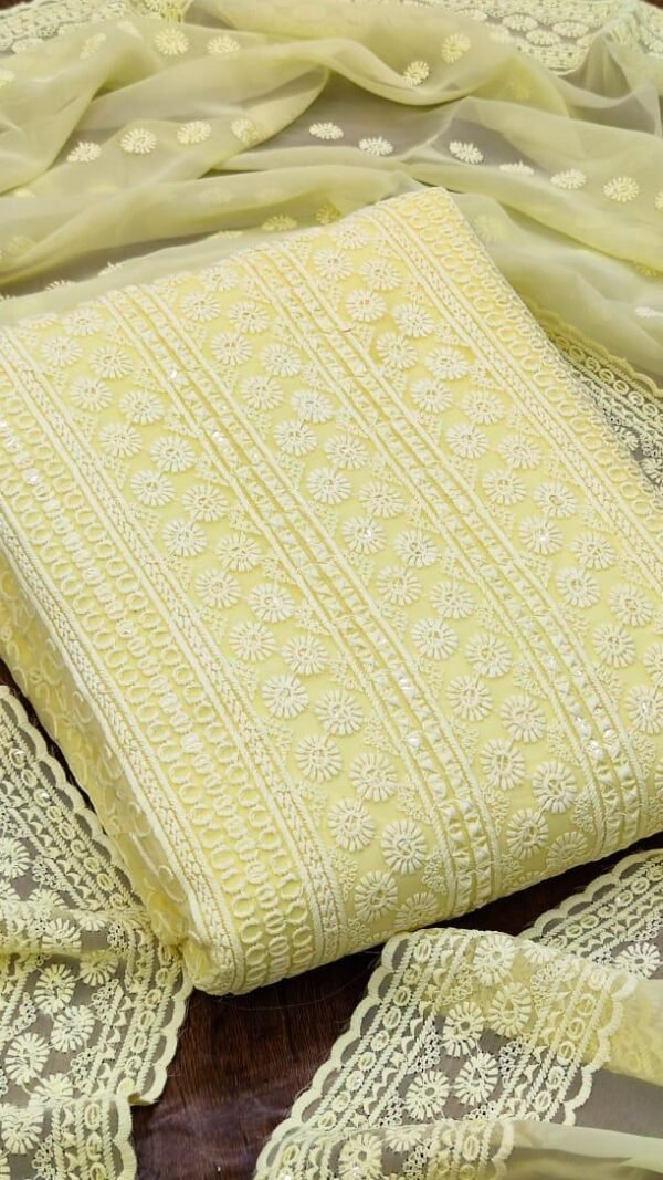 Unstitched Embroidery Work Non-Catalogue Suits Wholesale