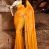 Vichitra Silk Designer Saree with Border Work