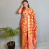 Weaving Work Pallu Saree and with Silk Fabric Blouse