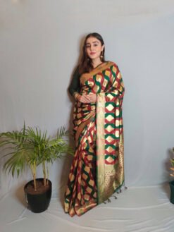 Weaving Work Pallu Saree and with Silk Fabric Blouse 05