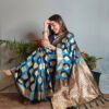Weaving Work Pallu Saree and with Silk Fabric Blouse 03