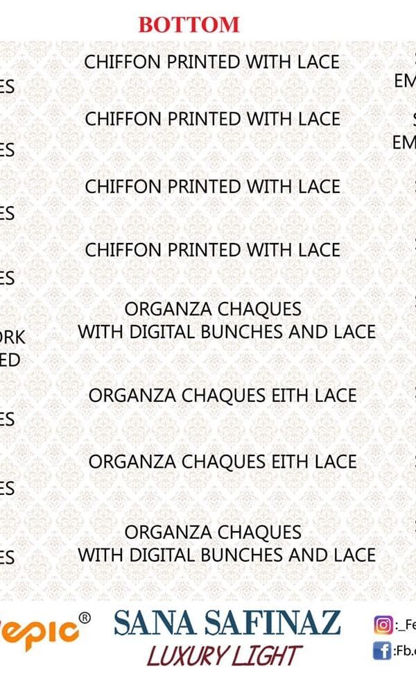 ROSEMEEN SANA SAFINAZ LUXURY LIGHT Cotton Suits Wholesale