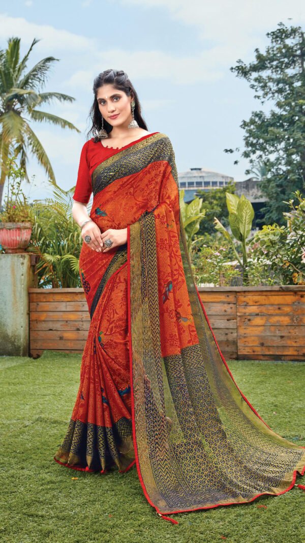 Chiffon Brasso with exclusive lace Designer Sarees  01