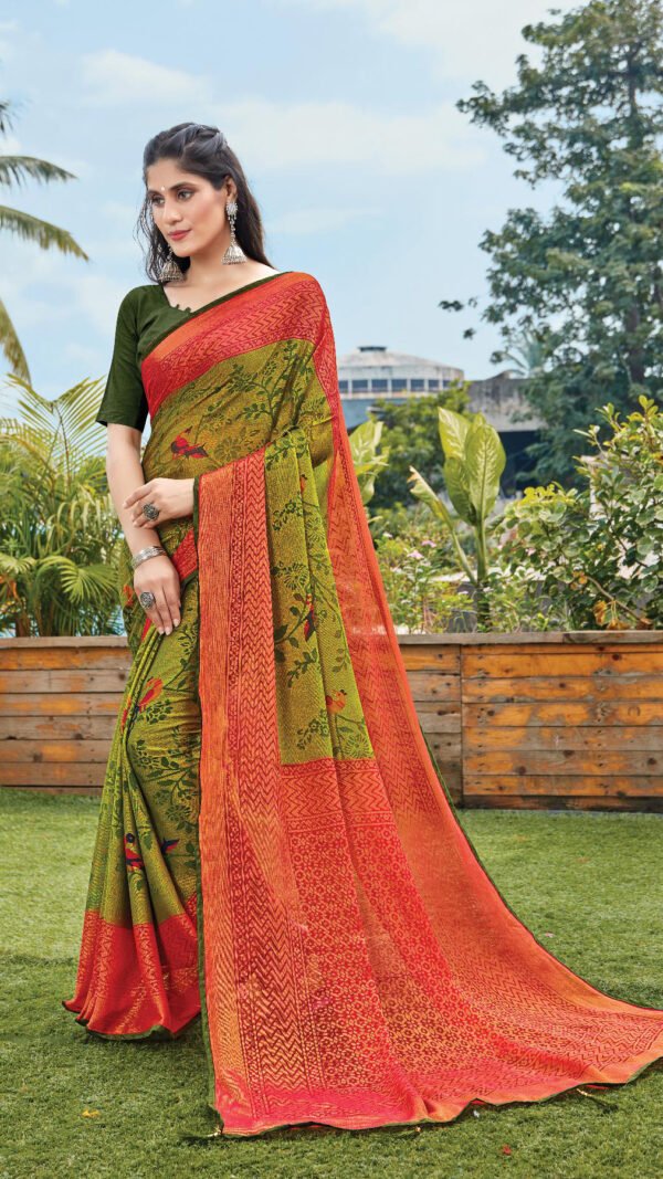 Chiffon Brasso with exclusive lace Designer Sarees  02