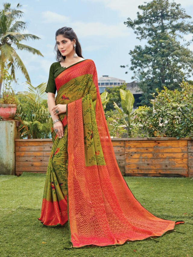 Chiffon Brasso with exclusive lace Designer Sarees  02