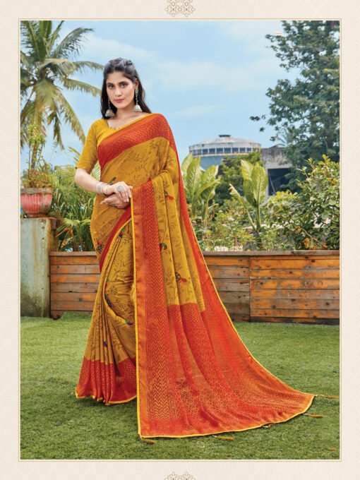 Chiffon Brasso with exclusive lace Designer Sarees  03