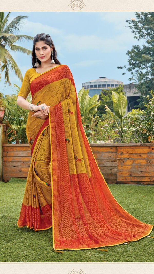Chiffon Brasso with exclusive lace Designer Sarees  03
