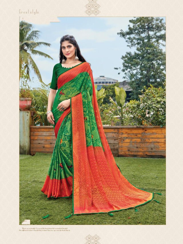 Chiffon Brasso with exclusive lace Designer Sarees  04