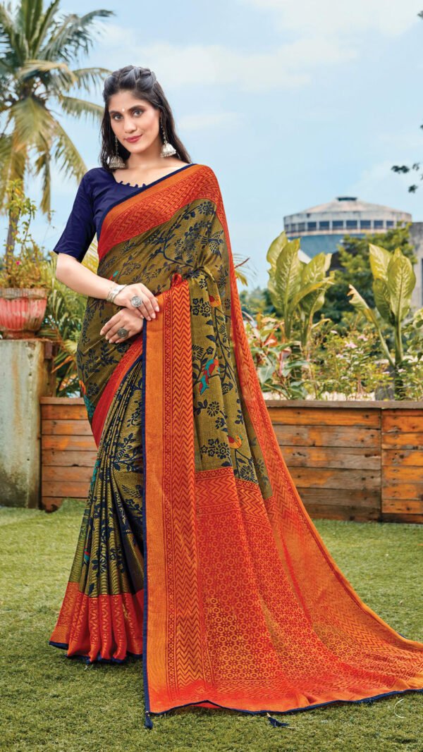 Chiffon Brasso with exclusive lace Designer Sarees  05