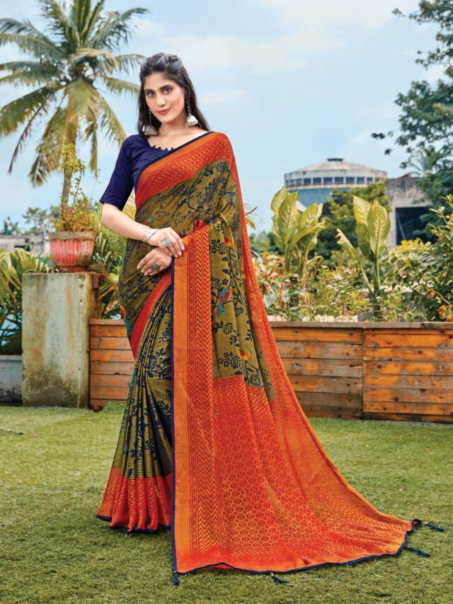 Chiffon Brasso with exclusive lace Designer Sarees  05