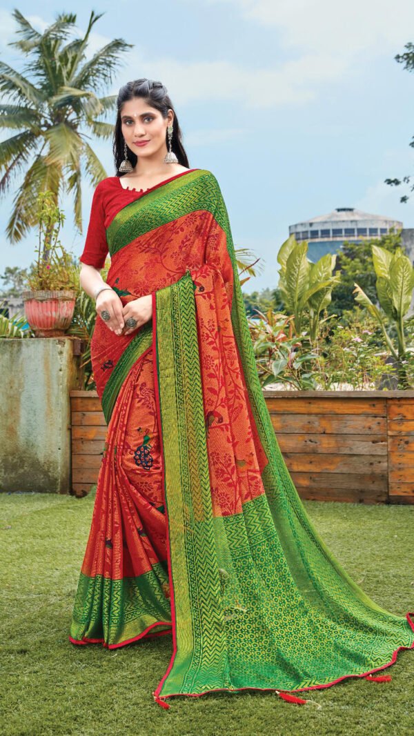 Chiffon Brasso with exclusive lace Designer Sarees  06