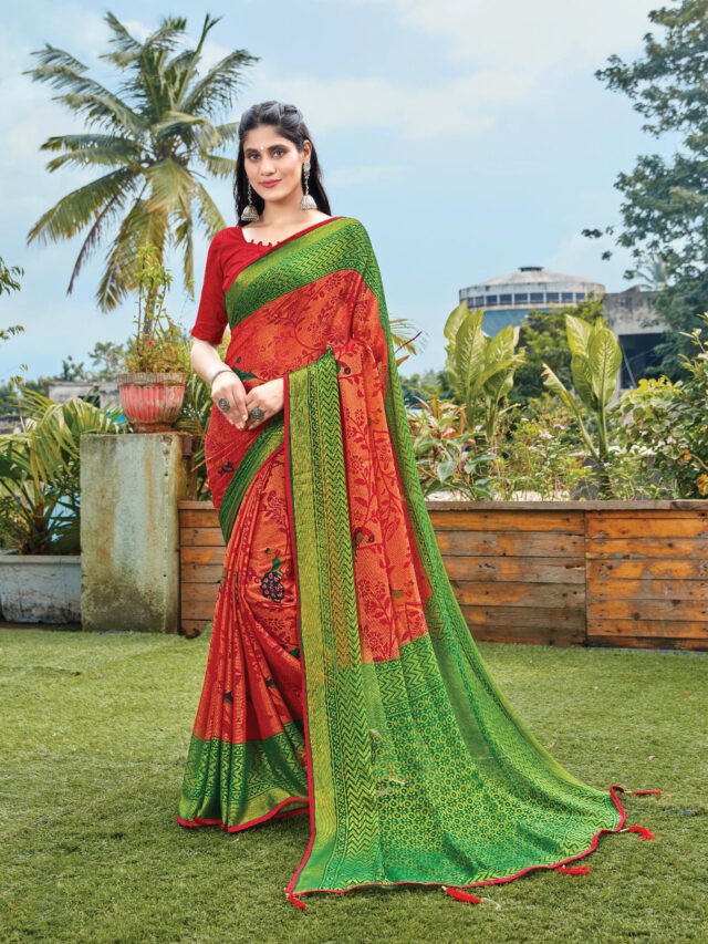 Chiffon Brasso with exclusive lace Designer Sarees  06