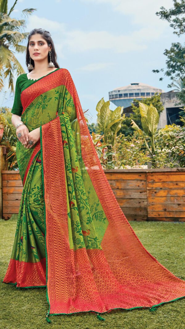 Chiffon Brasso with exclusive lace Designer Sarees  08