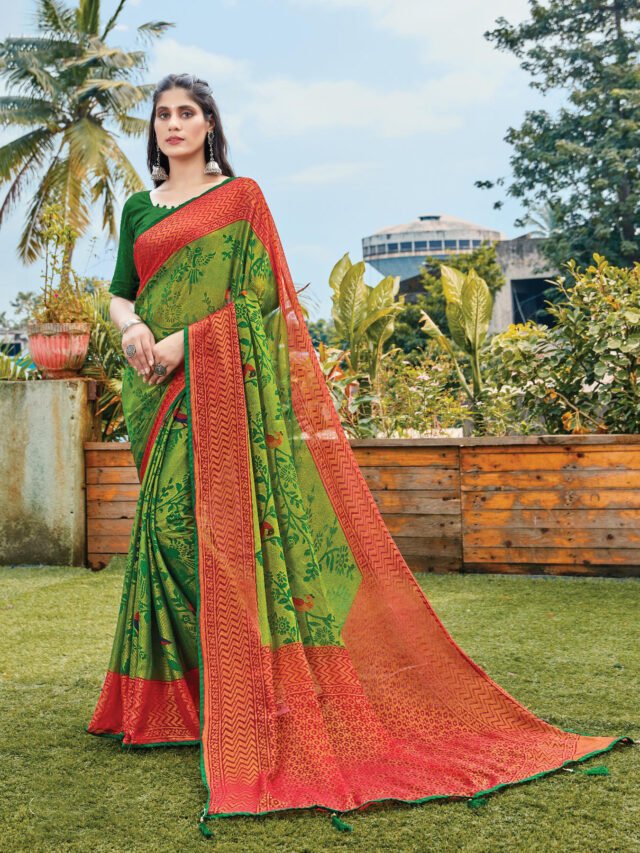 Chiffon Brasso with exclusive lace Designer Sarees  08