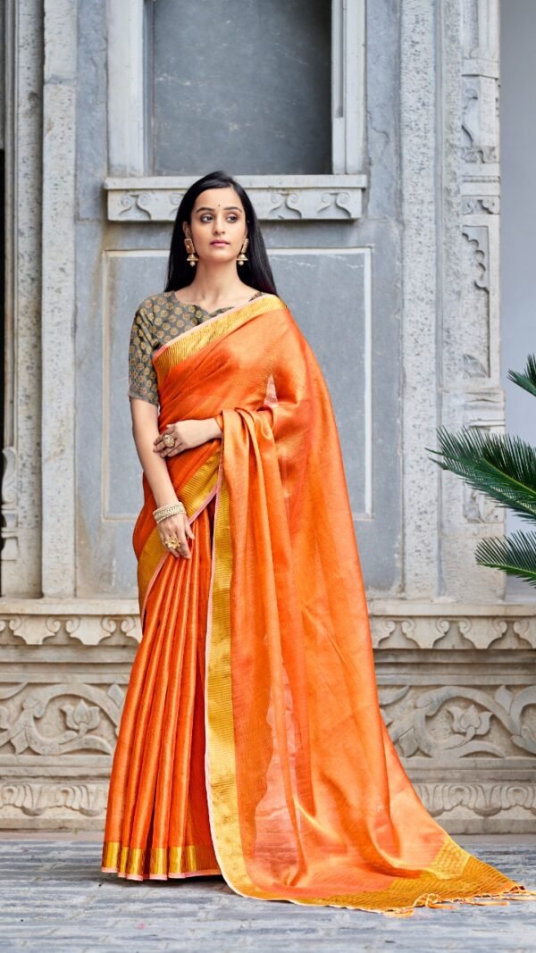Soft Tissue with Linen Concept Saree 01