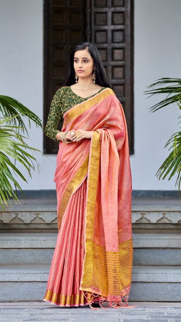 Soft Tissue with Linen Concept Saree 02