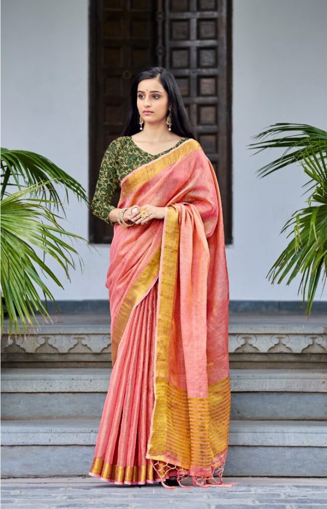 Soft Tissue with Linen Concept Saree 02