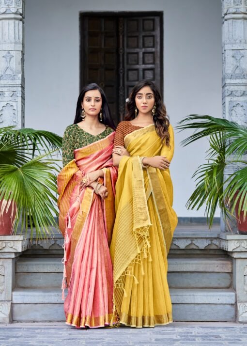 Soft Tissue with Linen Concept Saree 02