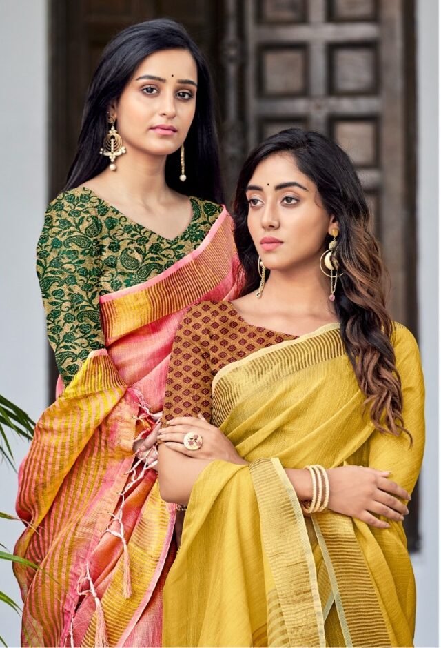 Soft Tissue with Linen Concept Saree 04