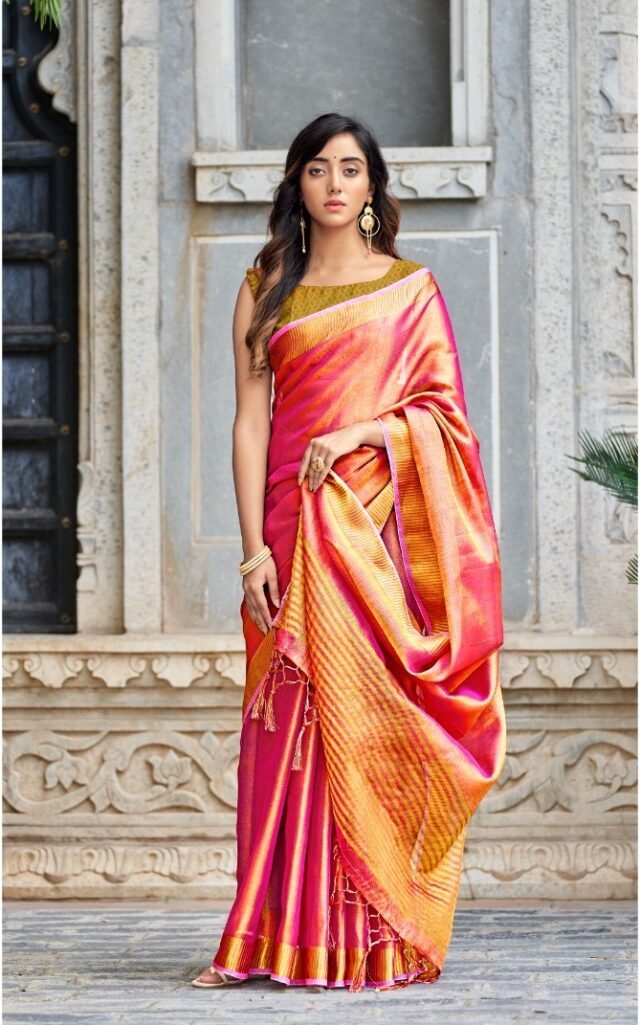 Soft Tissue with Linen Concept Saree 05