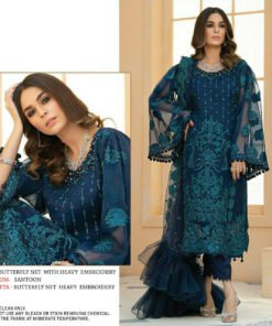 Butterfly Net with Heavy Embroidery Pakistani Suits 02