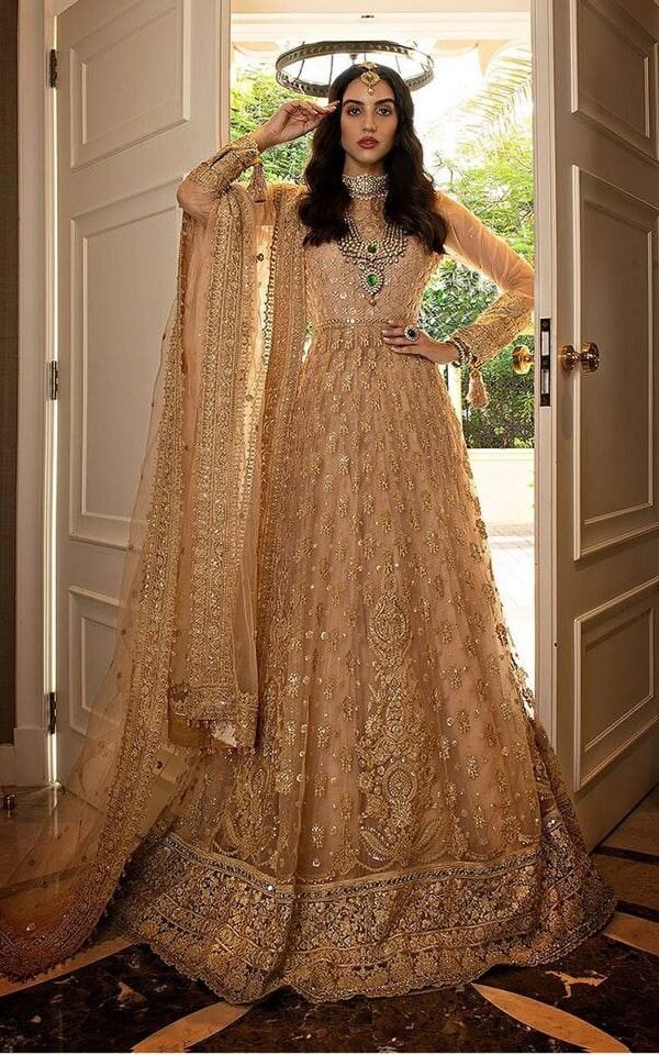 Butterfly net with Heavy Embroidery and Mirror work Suits 05