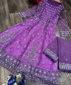 Butterfly net with Heavy Embroidery and Mirror work Suits 10
