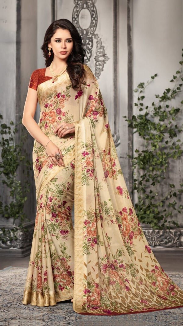 Chiffon Saree with Satin Weave Border 03